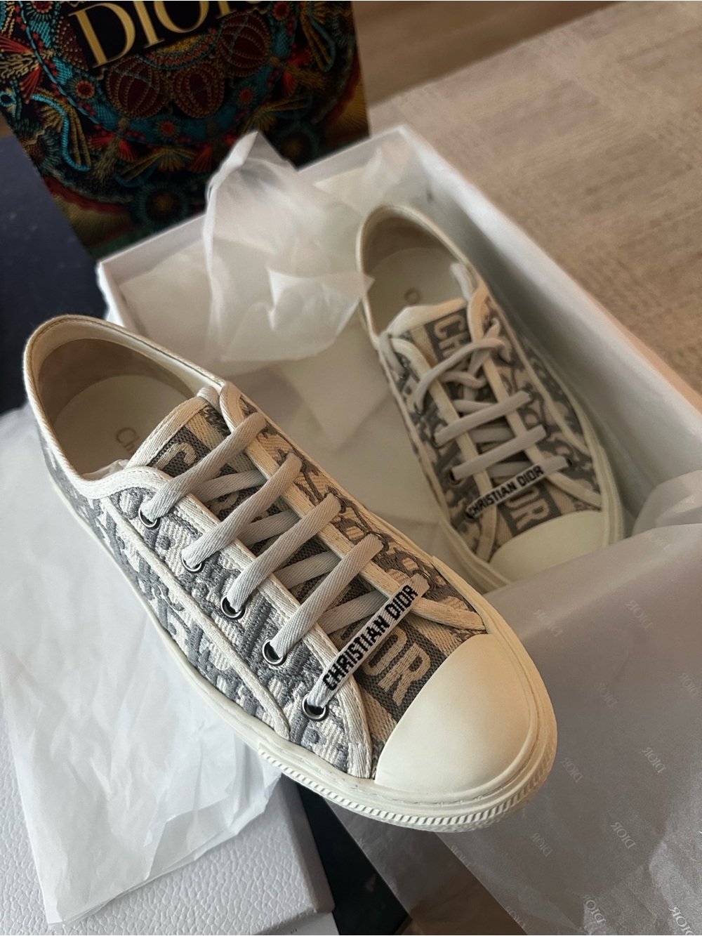 Christian Dior Gray Oblique Canvas Sneakers